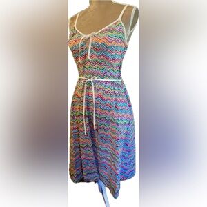 Colorful Vintage Chevron Sleeveless Summer Dress